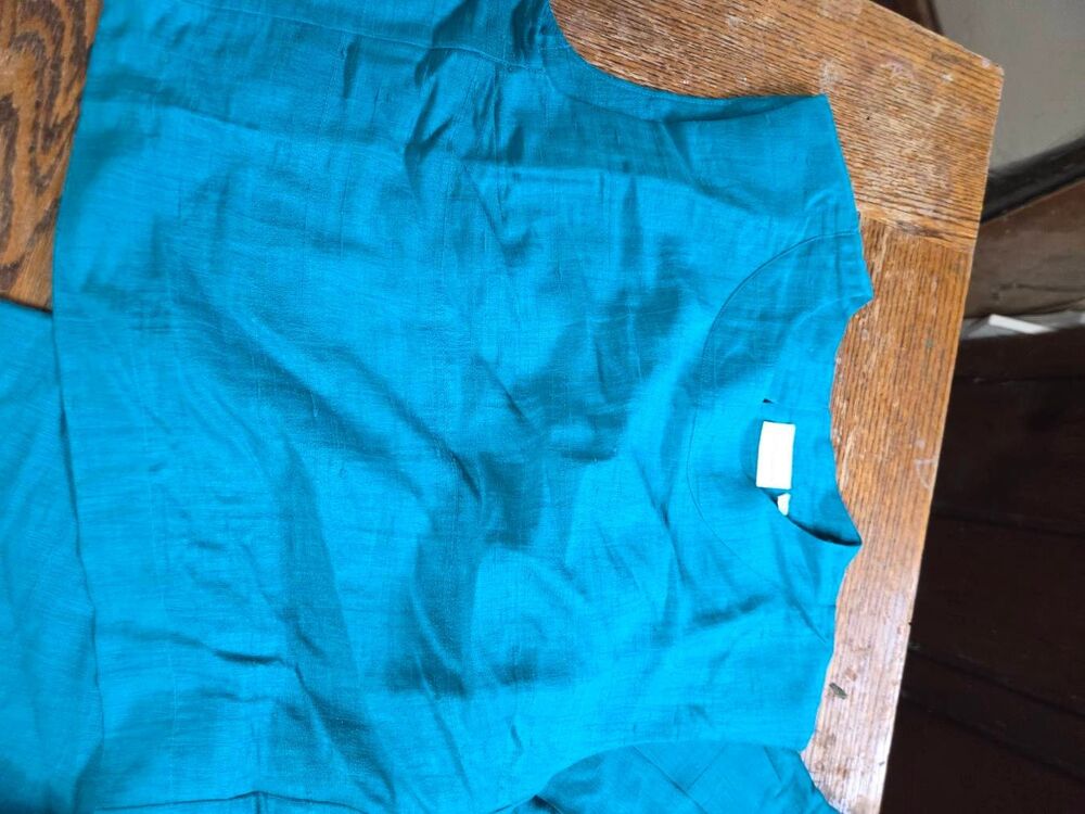 Julia Amory Slim Top Dupioni Top& Deco Jade Teal Pants sz XS - Picture 3 of 7